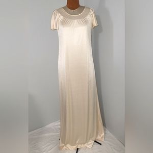 Vintage full-length light salmon color gown  Sz S Tall